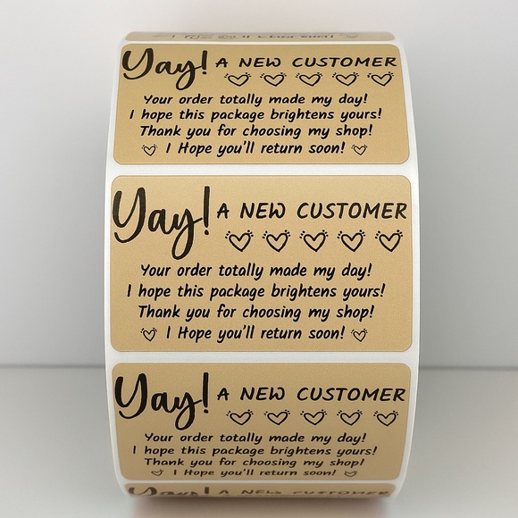 Yay! A New Customer Stickers Small Business Packaging Labels – Thank You STICKER - Picture 8 of 9